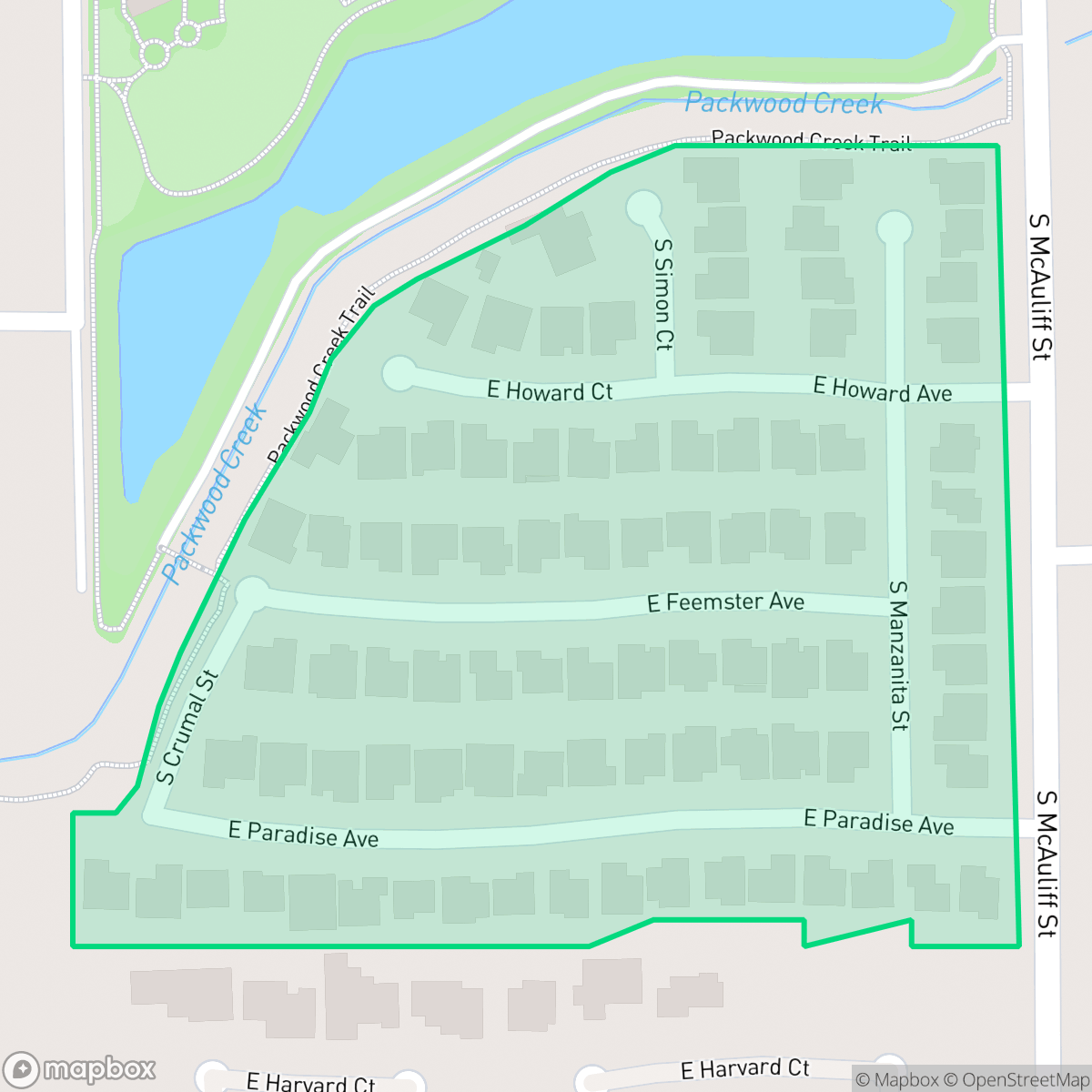 Map showing the location of Diamond Creek Estates, Visalia, CA