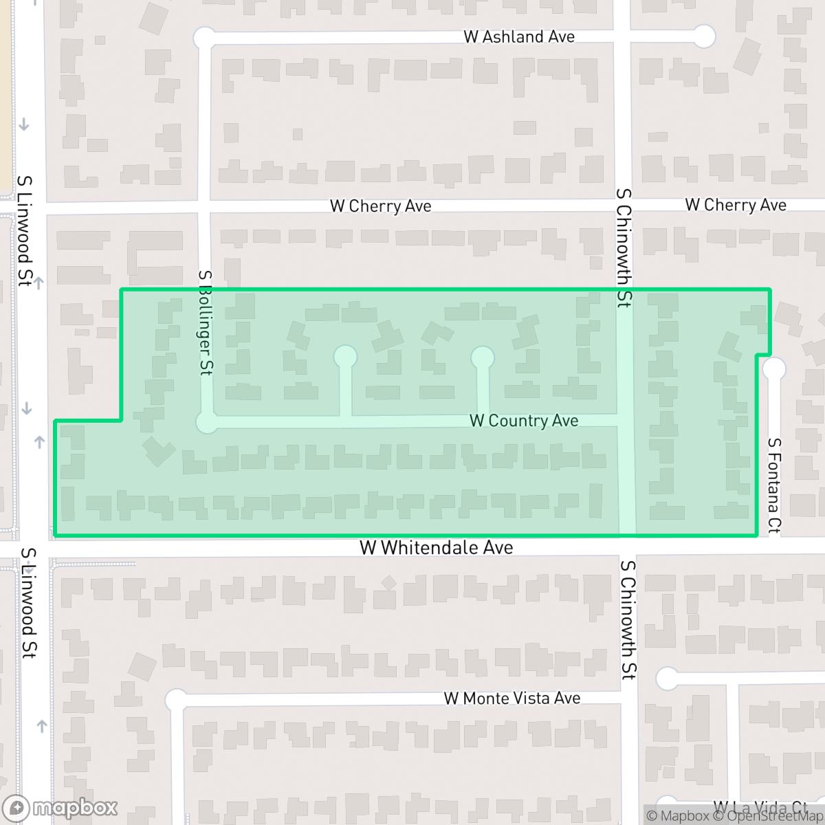 Map showing the location of Fontana Estates, Visalia, CA