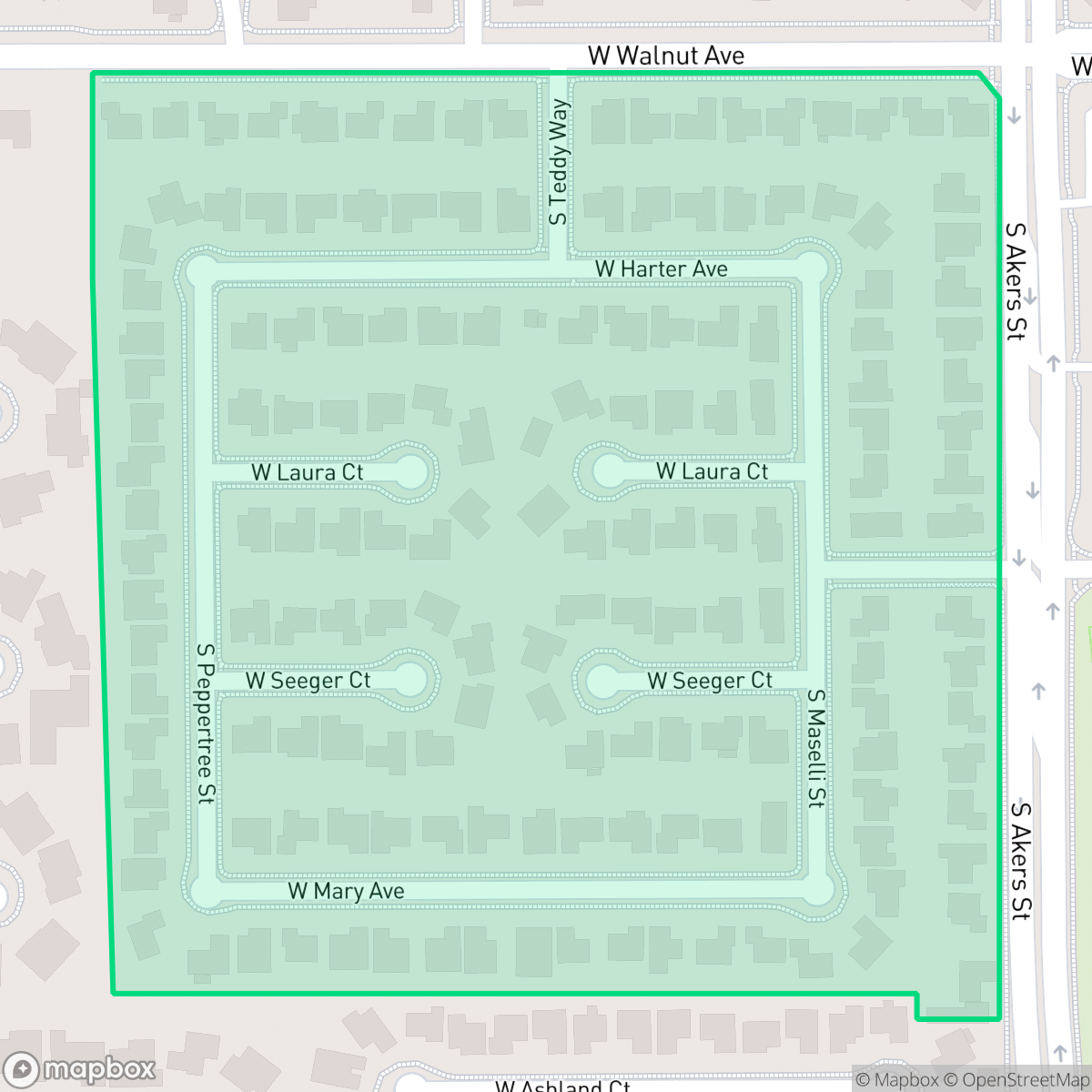 Map showing the location of Garden Estates, Visalia, CA