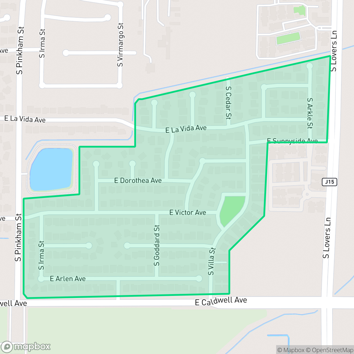 Map showing the location of Park Place, Visalia, CA
