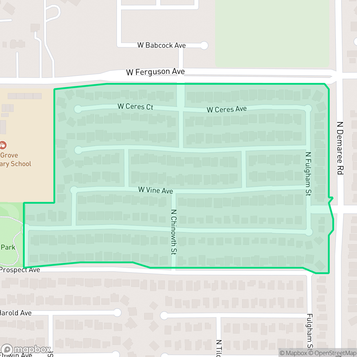 Map showing the location of Silver Oaks, Visalia, CA