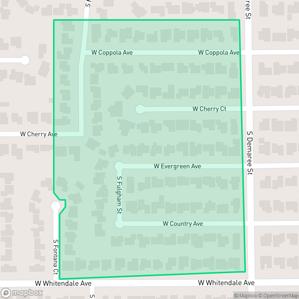 Map showing the location of Sunset West, Visalia, CA