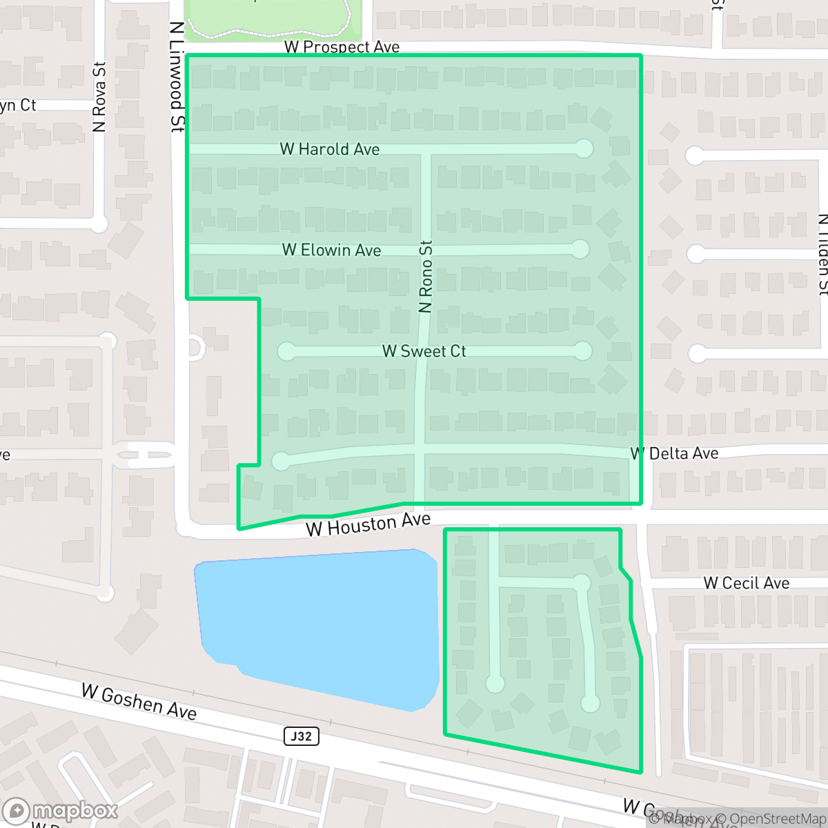 Map showing the location of The Ranch, Visalia, CA