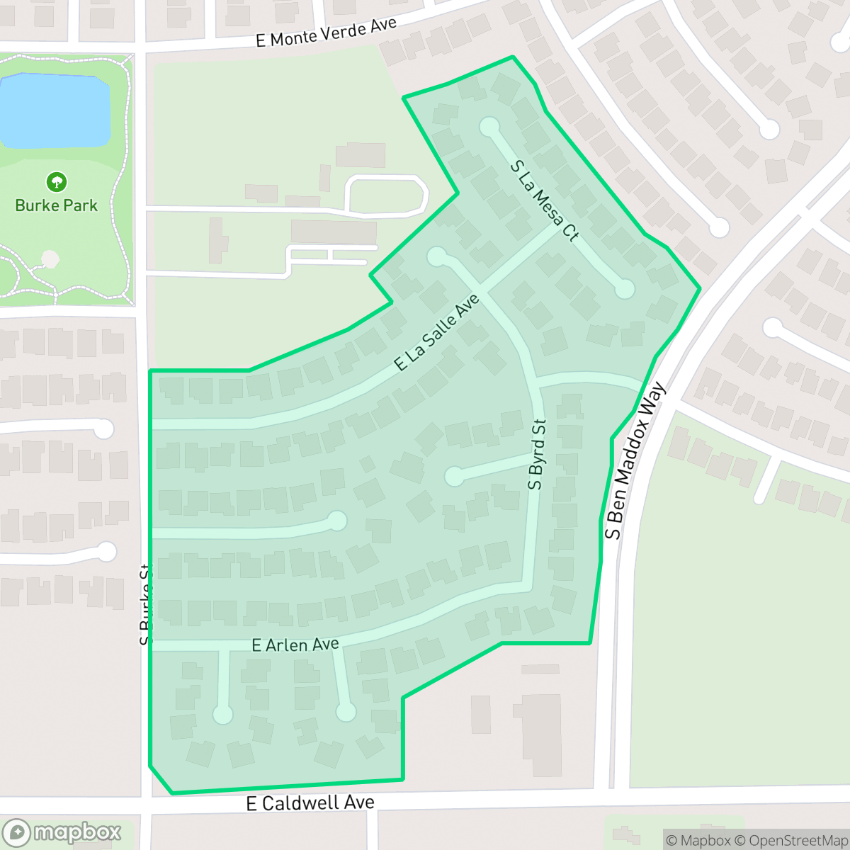 Map showing the location of Walnut Breeze, Visalia, CA