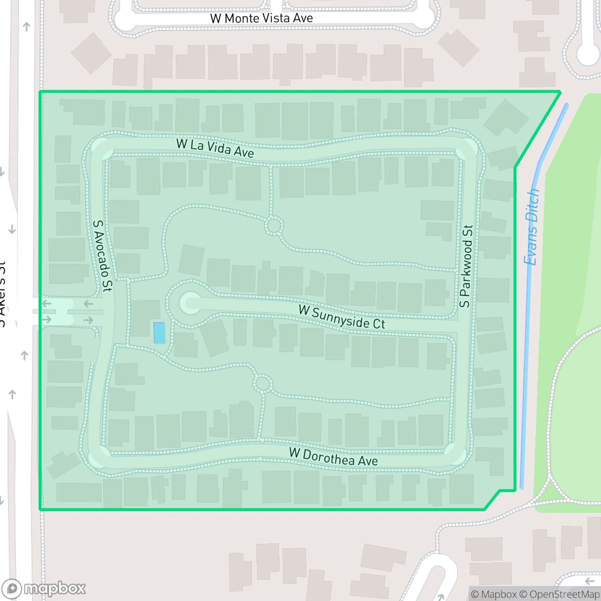 Map showing the location of Westport Village, Visalia, CA