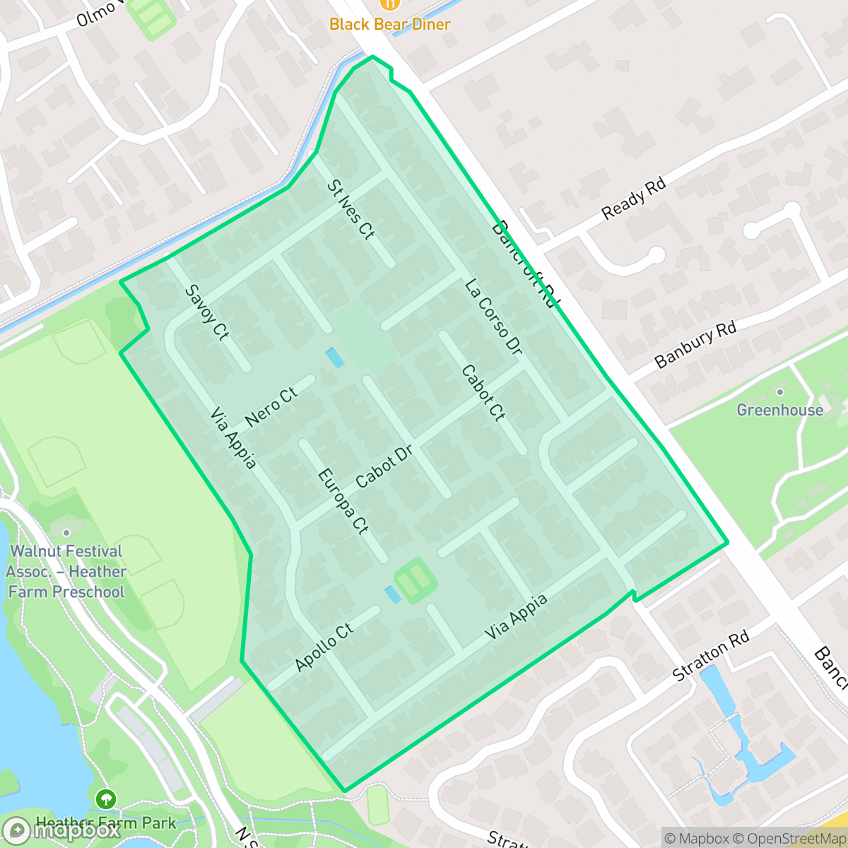 Map showing the location of Bancroft Village, Walnut Creek, CA
