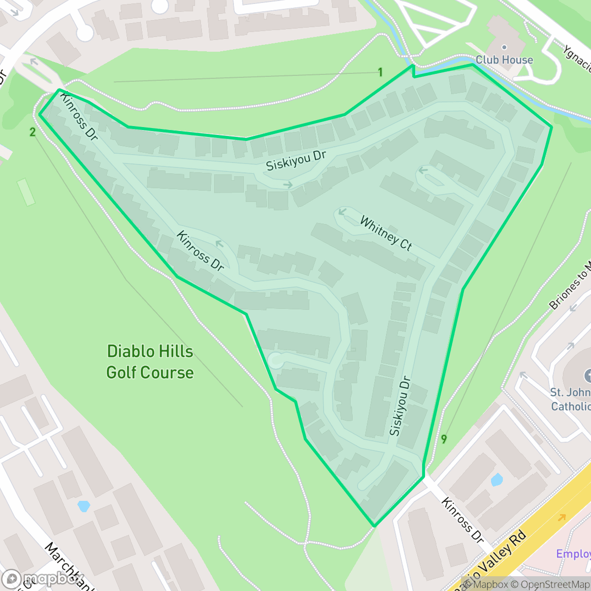 Map showing the location of Heather Farms, Walnut Creek, CA