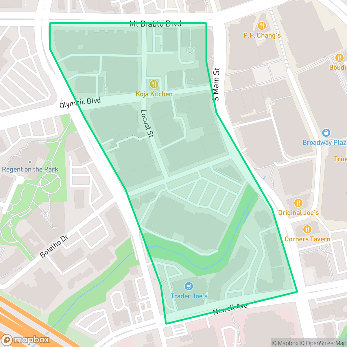 Map showing the location of Parkmead, Walnut Creek, CA