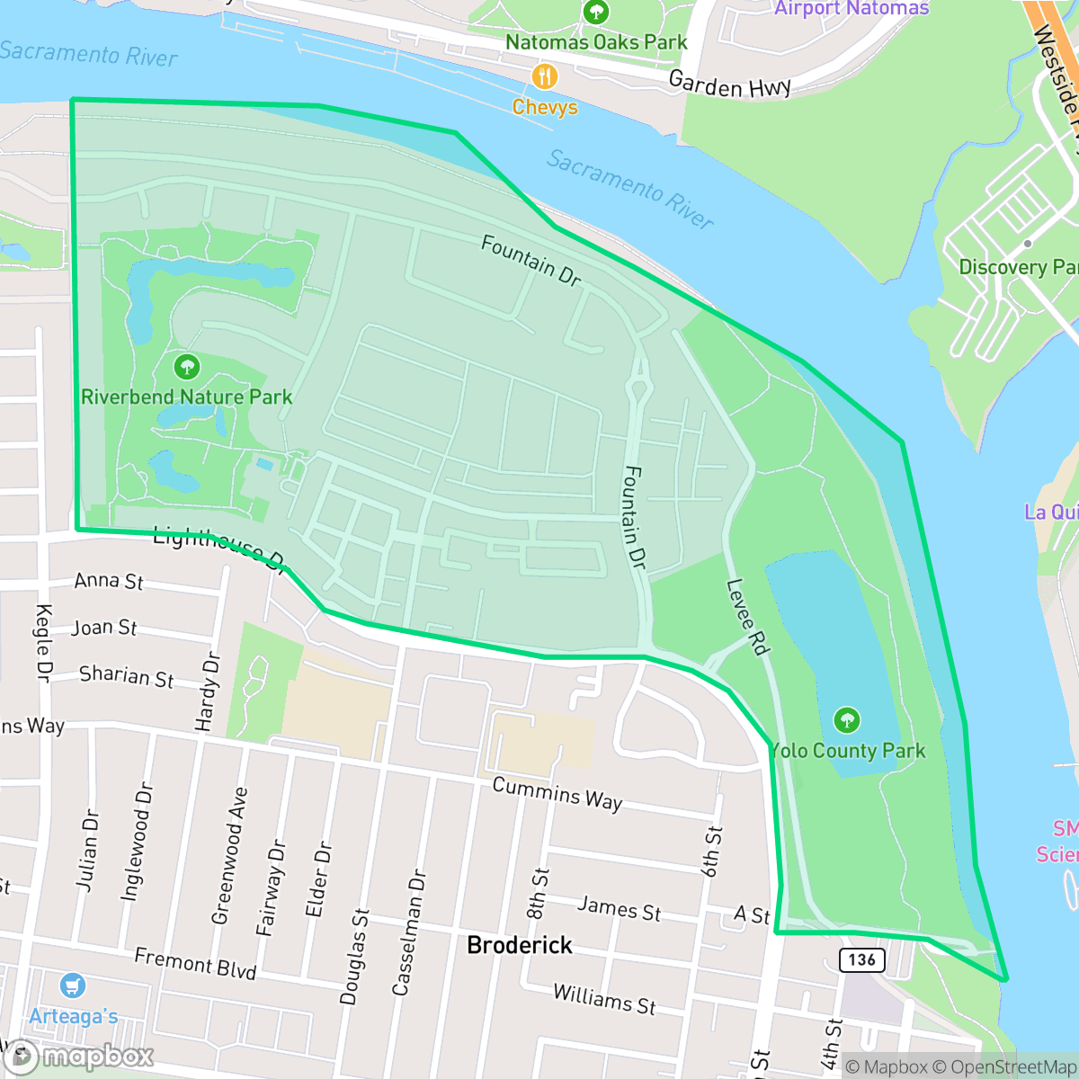 Map showing the location of Lighthouse, West Sacramento, CA