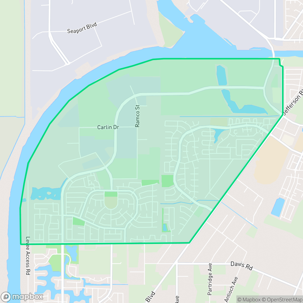 Map showing the location of Northwest Village, West Sacramento, CA