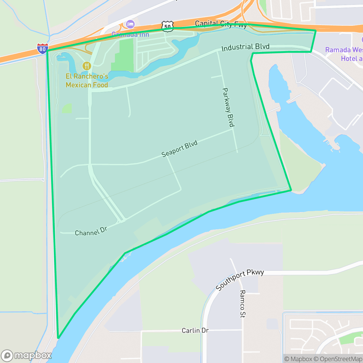 Map showing the location of PSIP, West Sacramento, CA