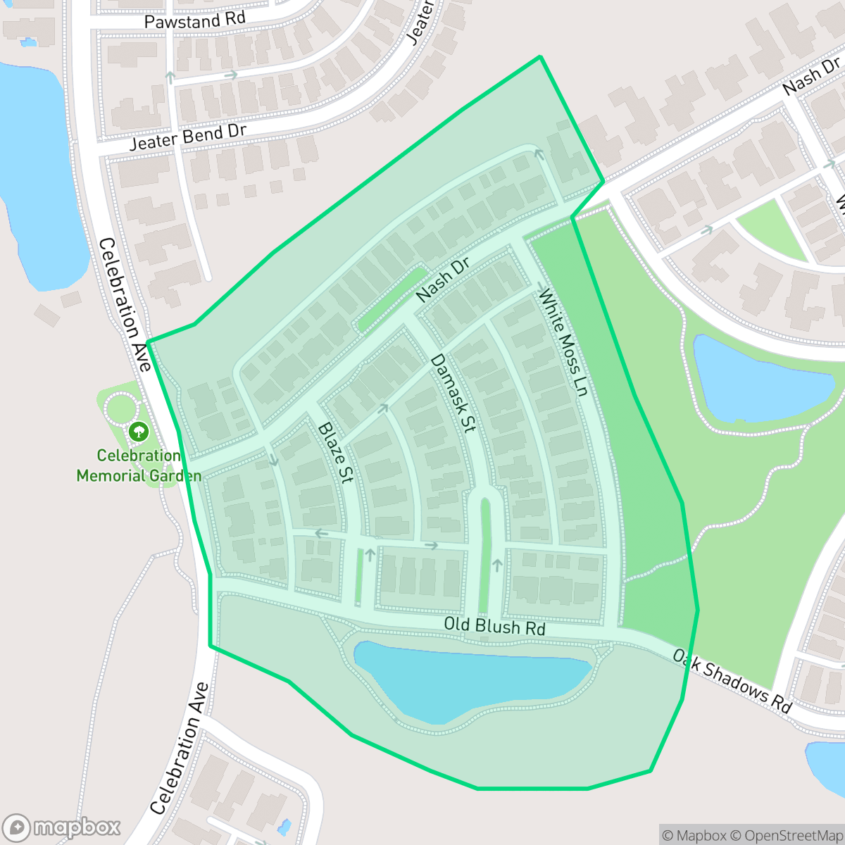 Map showing the location of Roseville Corner, Celebration, FL