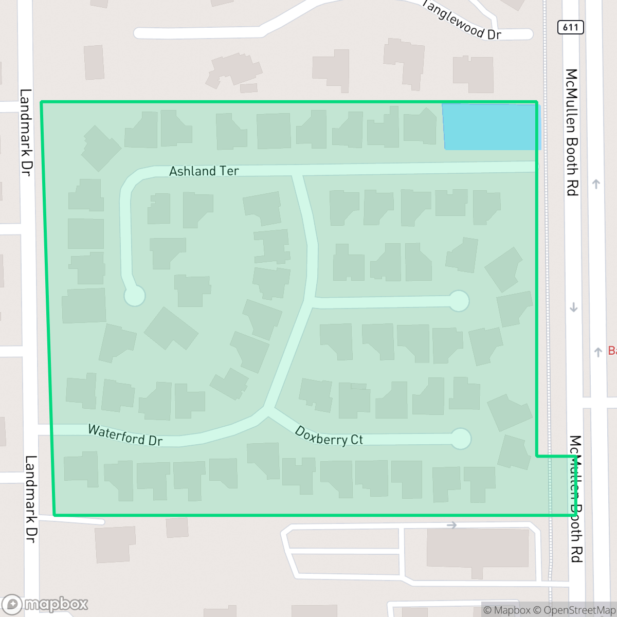 Map showing the location of Ashland Heights Homeowners Association, Clearwater, FL