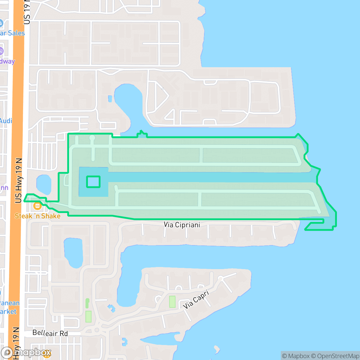 Map showing the location of Bay Aristocrat Village Homeowners Assoc, Clearwater, FL
