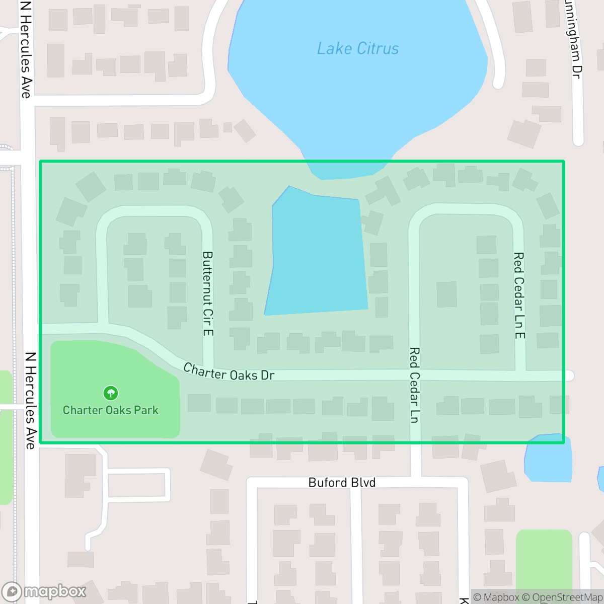 Map showing the location of Charter Oaks Homeowners Association, Clearwater, FL