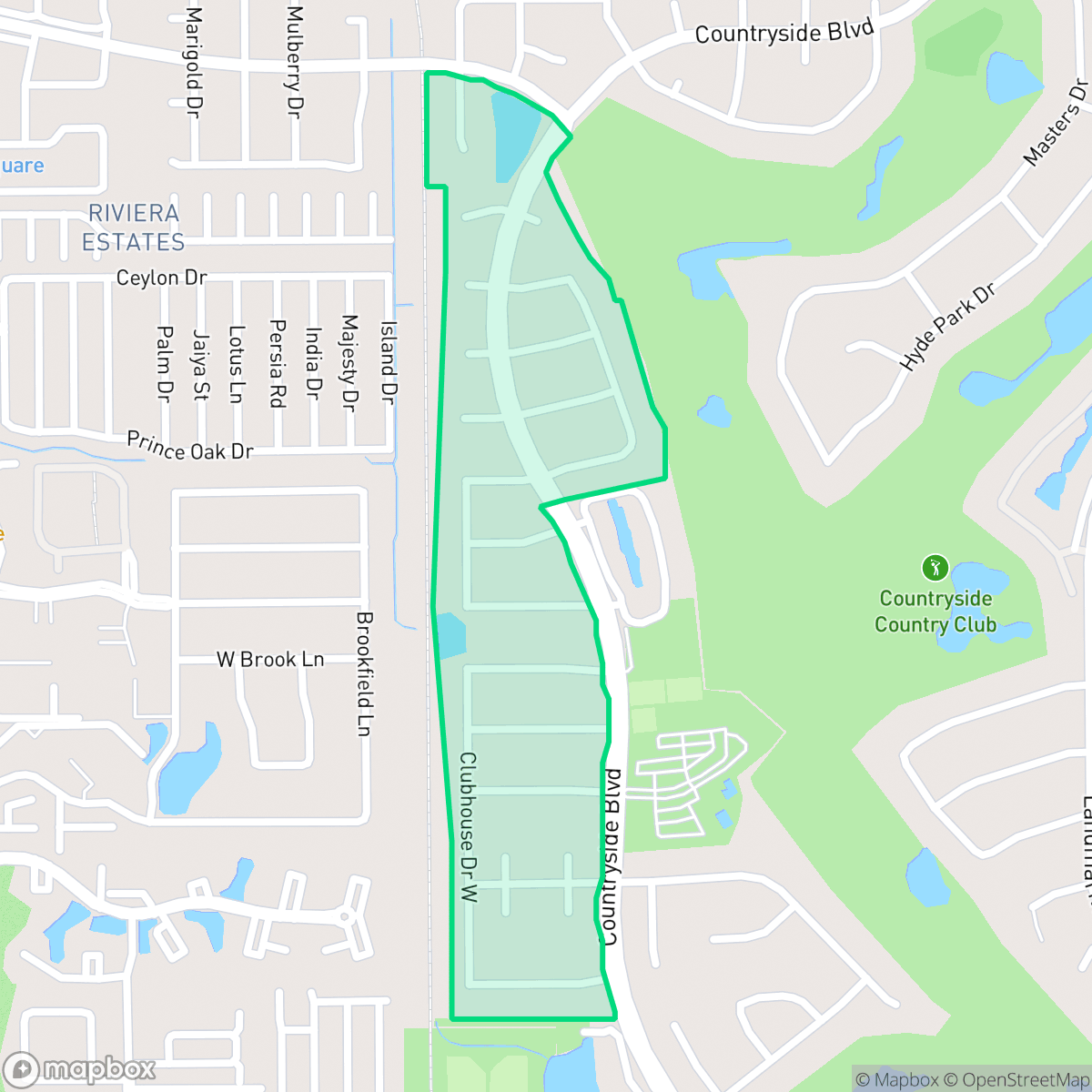 Map showing the location of Clubhouse Estates Homeowners Association, Clearwater, FL