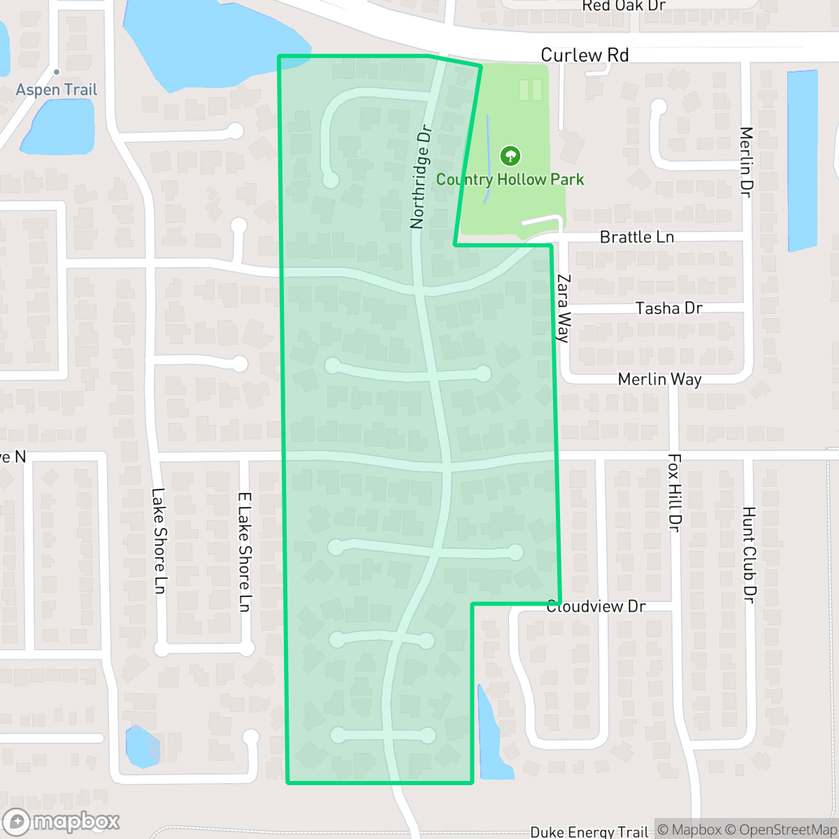 Map showing the location of Countryside Northridge Homeowners Assoc, Clearwater, FL