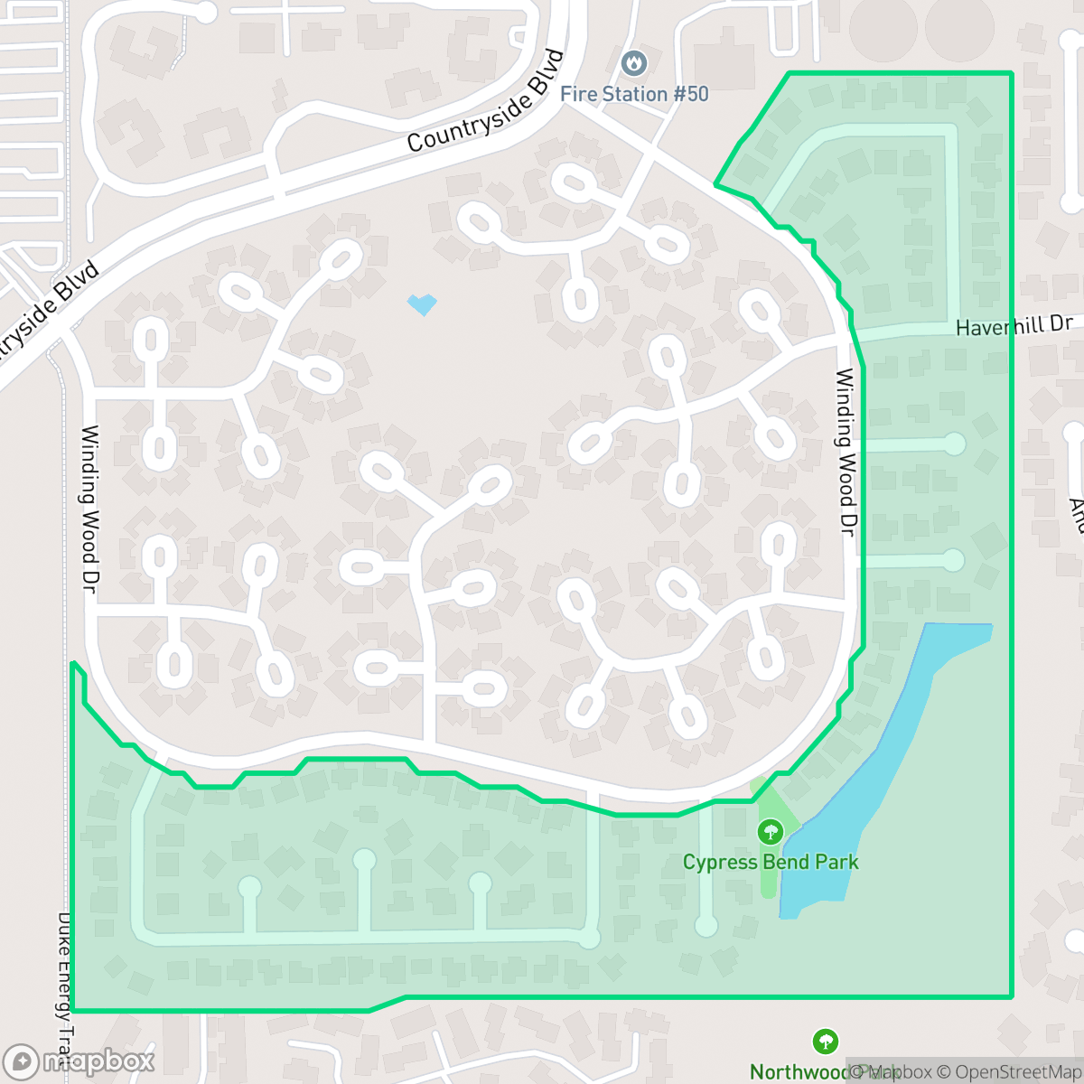Map showing the location of Cypress Bend Homeowners Association, Clearwater, FL