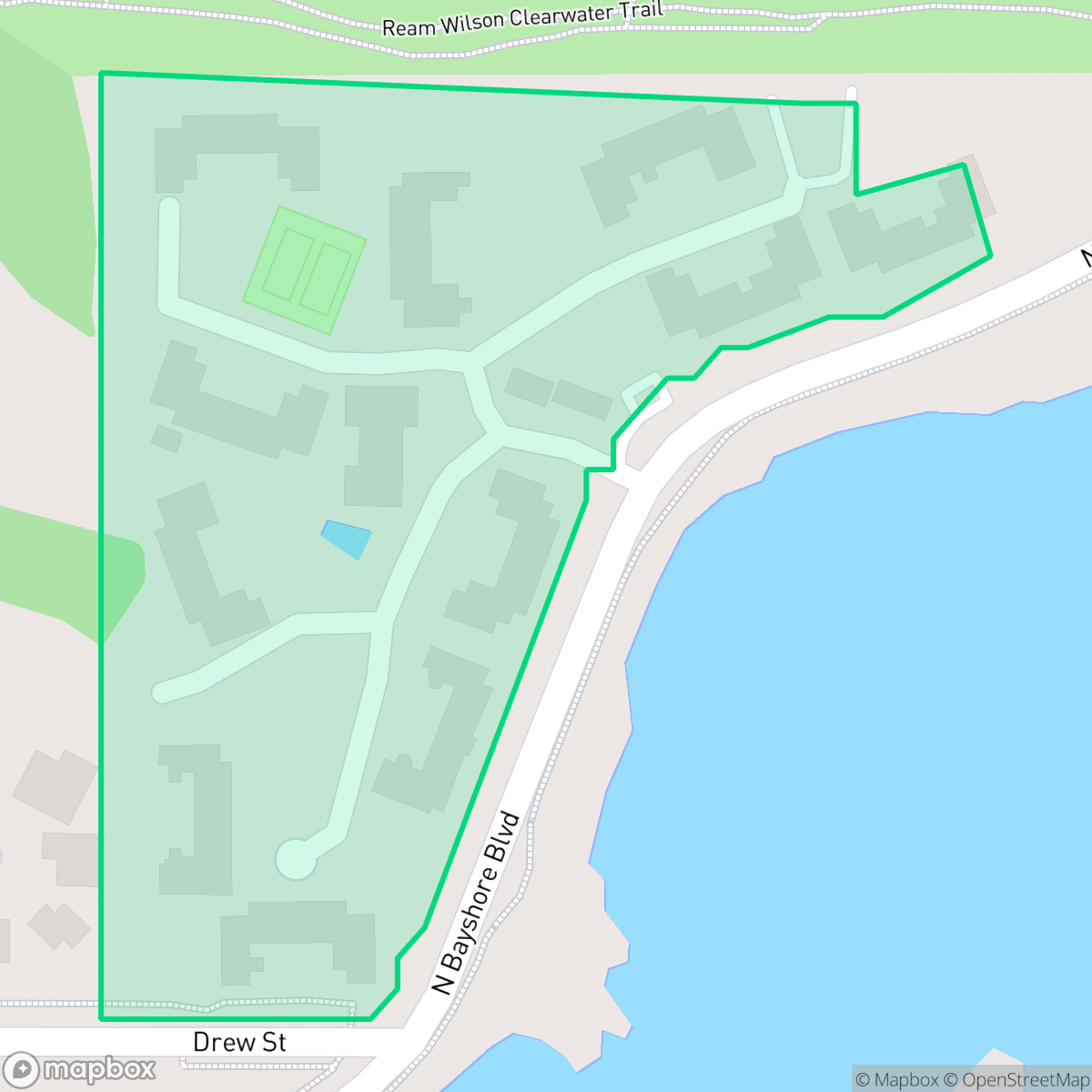 Map showing the location of Harbour Towne Condominium Association, Clearwater, FL