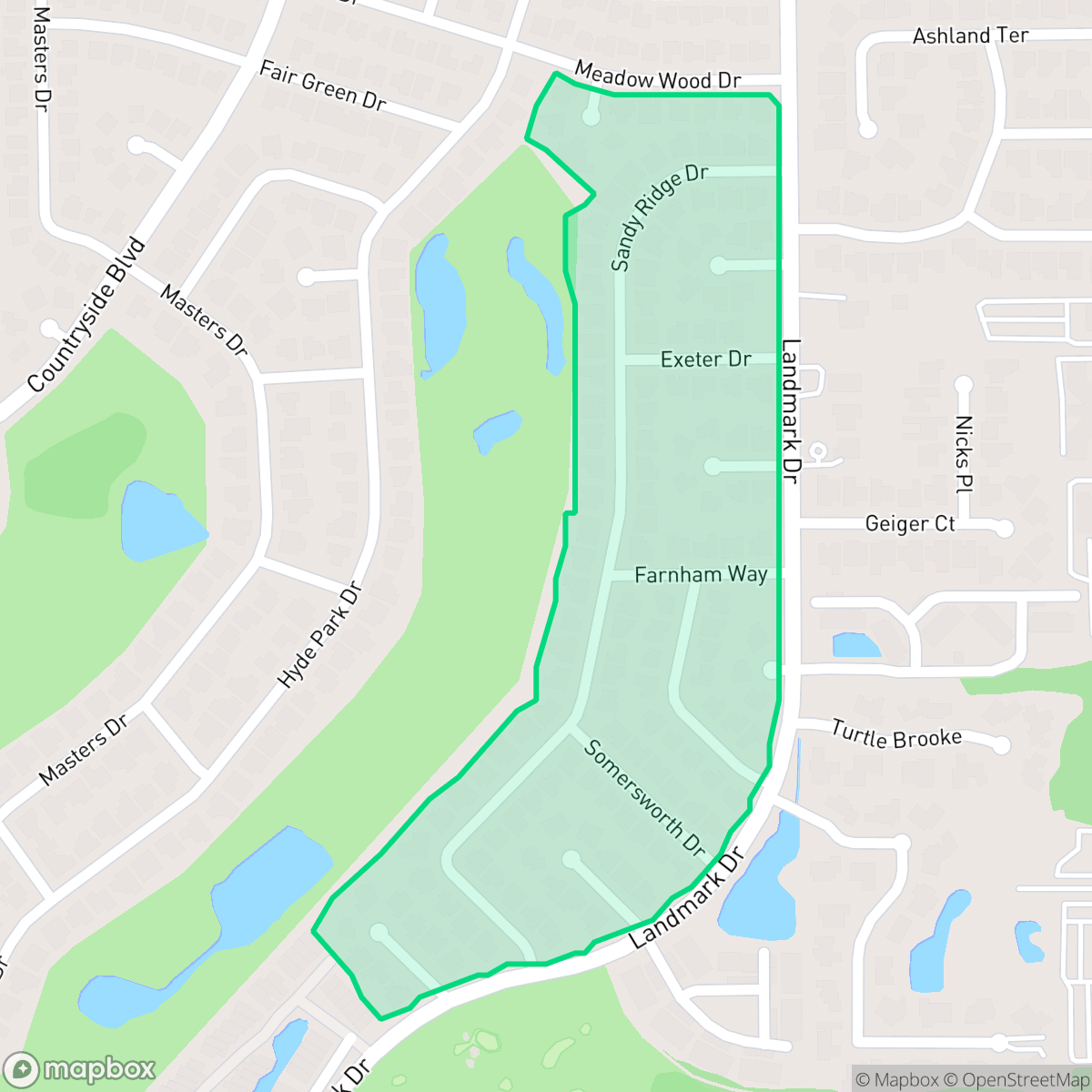 Map showing the location of Landmark-Countryside Homeowners Assoc, Clearwater, FL