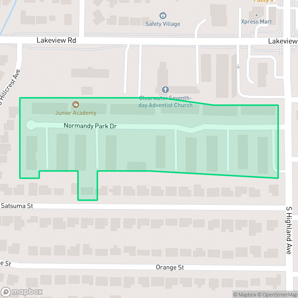 Map showing the location of Normandy Park Condominium Association, Clearwater, FL