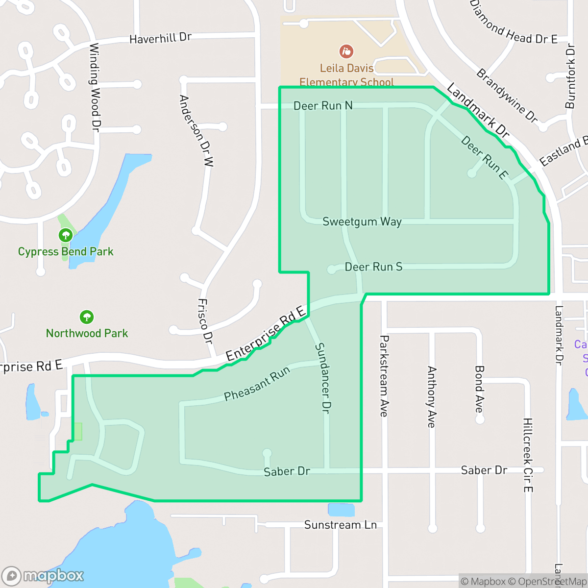 Map showing the location of Northwood Estates Homeowners Association, Clearwater, FL