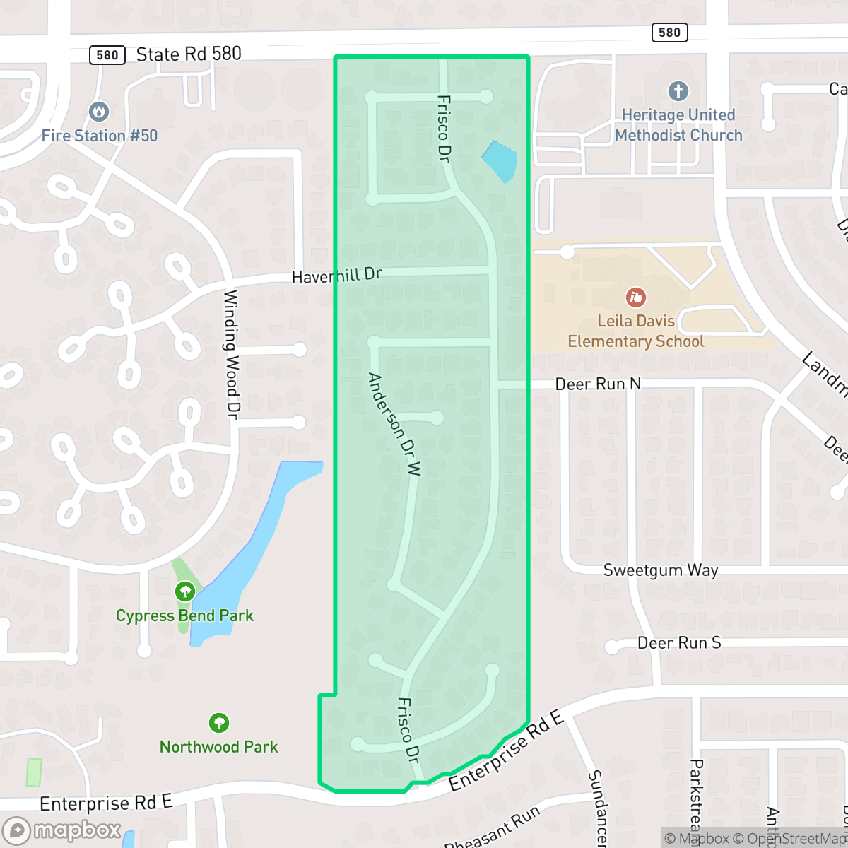 Map showing the location of Northwood West Homeowners Association, Clearwater, FL