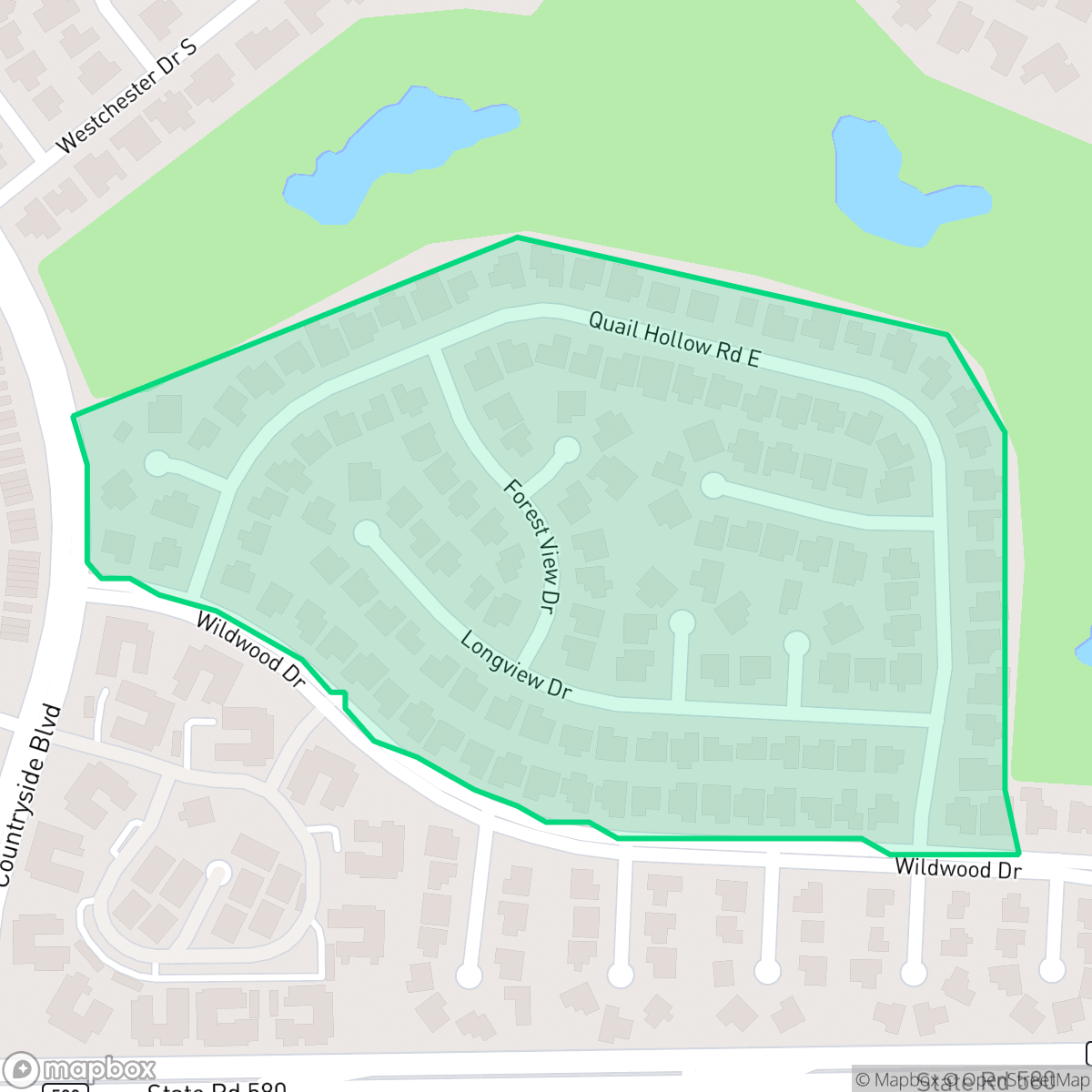 Map showing the location of Oak Forest of Countryside HOA, Clearwater, FL
