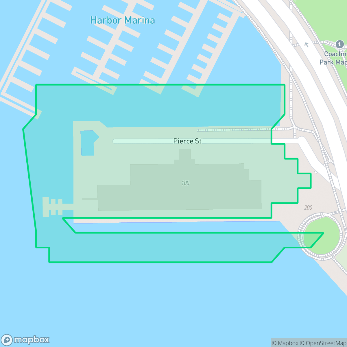 Map showing the location of Pierce 100 Condominium Association, Clearwater, FL