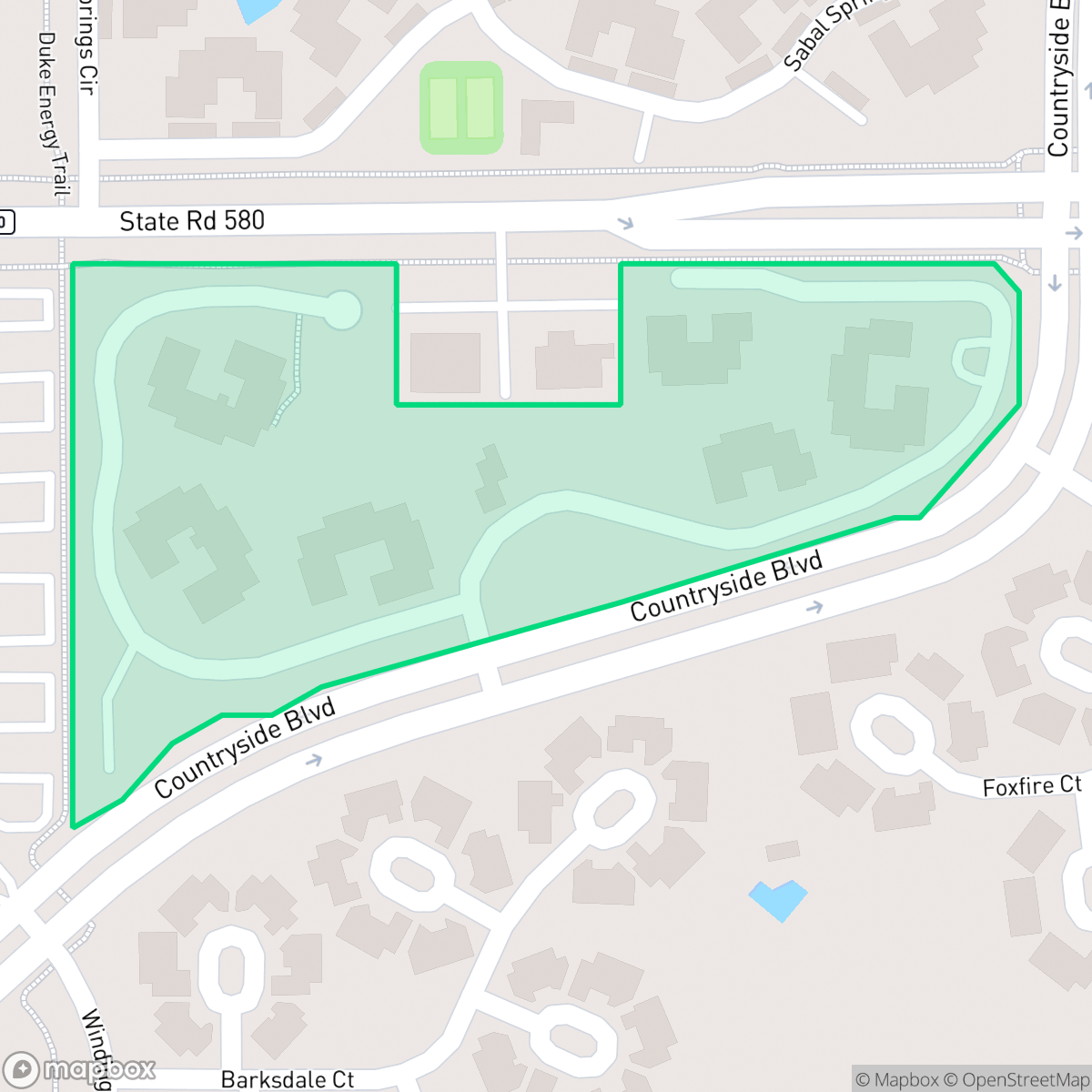 Map showing the location of Rustlewood Condominium Association, Inc, Clearwater, FL