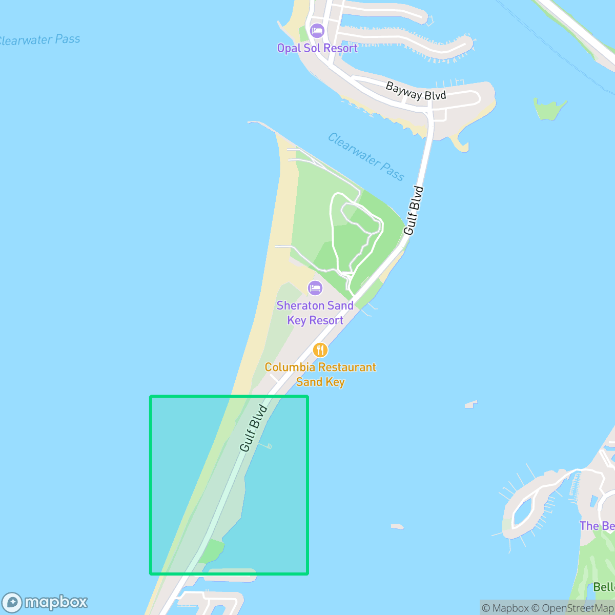 Map showing the location of Sand Key Civic Association, Clearwater, FL
