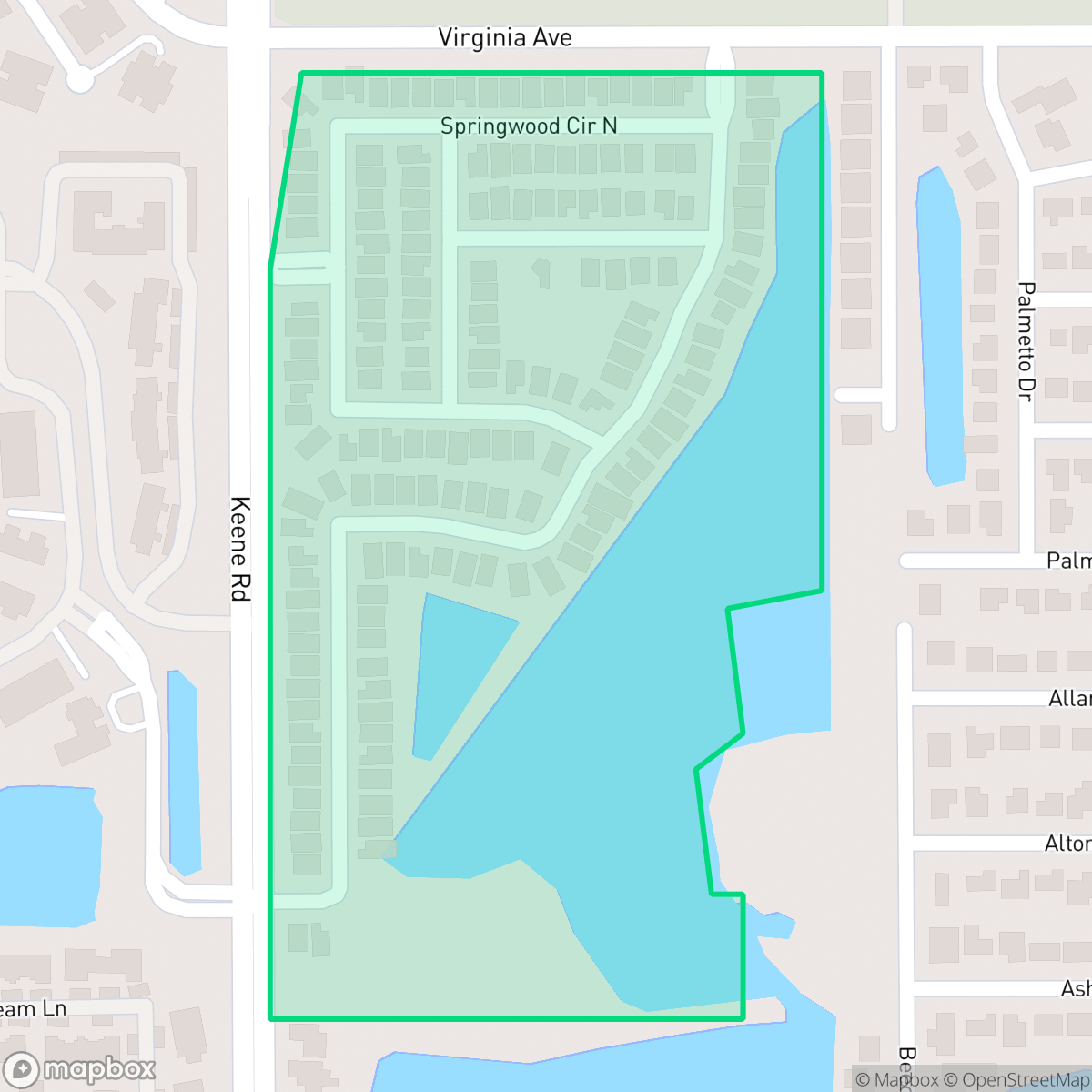 Map showing the location of Spring Lakes of Clearwater Homeowners Association, Clearwater, FL