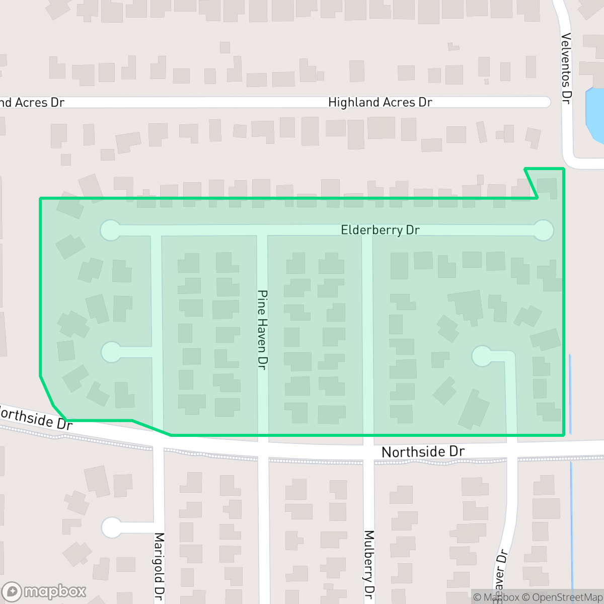 Map showing the location of Springdale Homeowners Association, Clearwater, FL