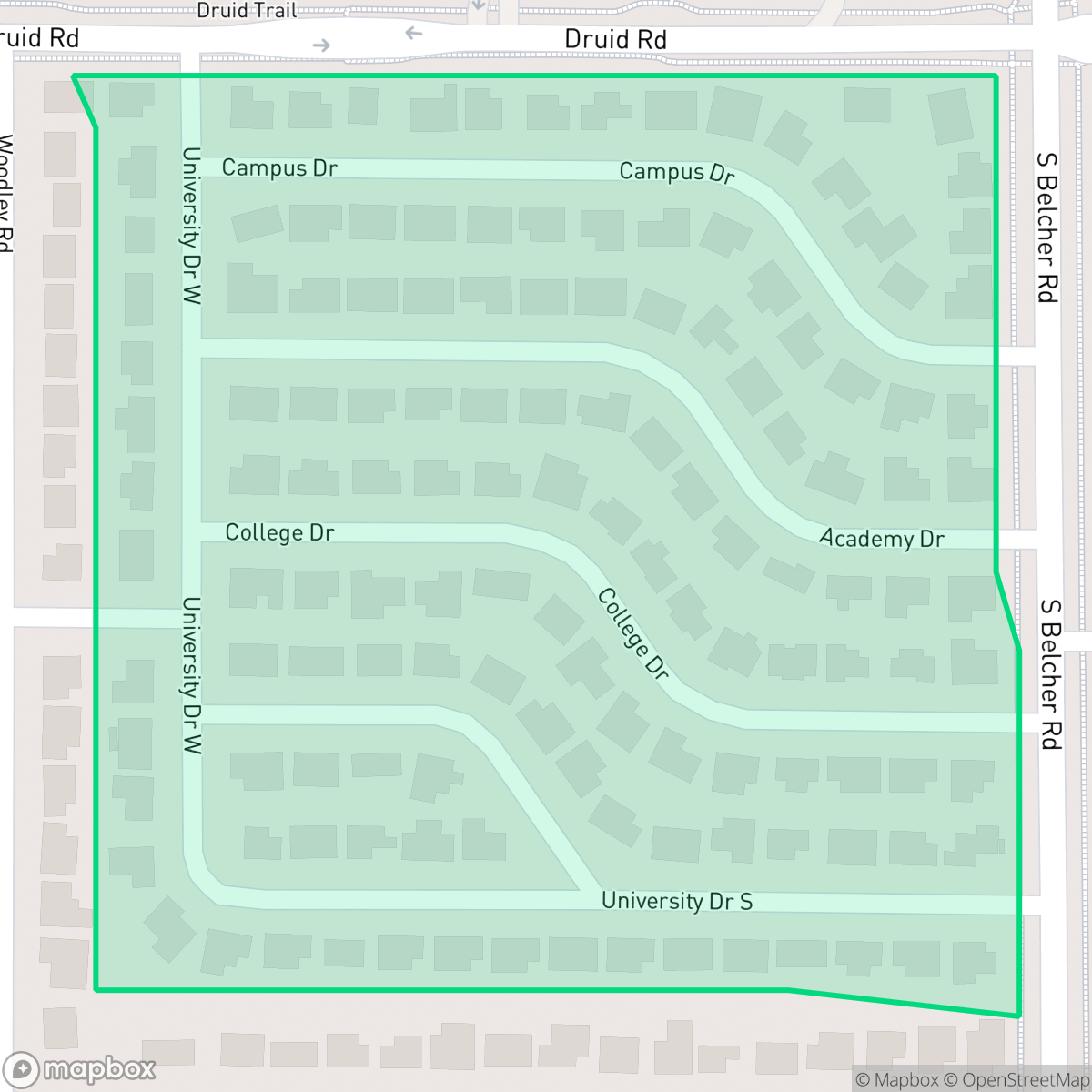 Map showing the location of University Park Homeowners Association, Clearwater, FL