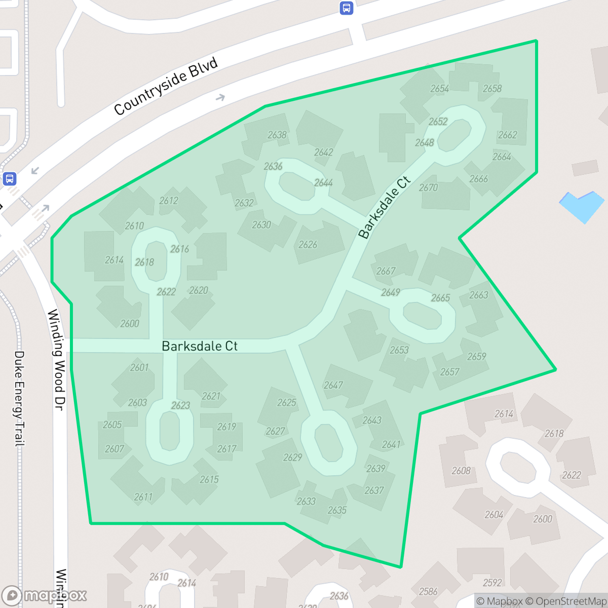Map showing the location of Winding Wood X, Clearwater, FL