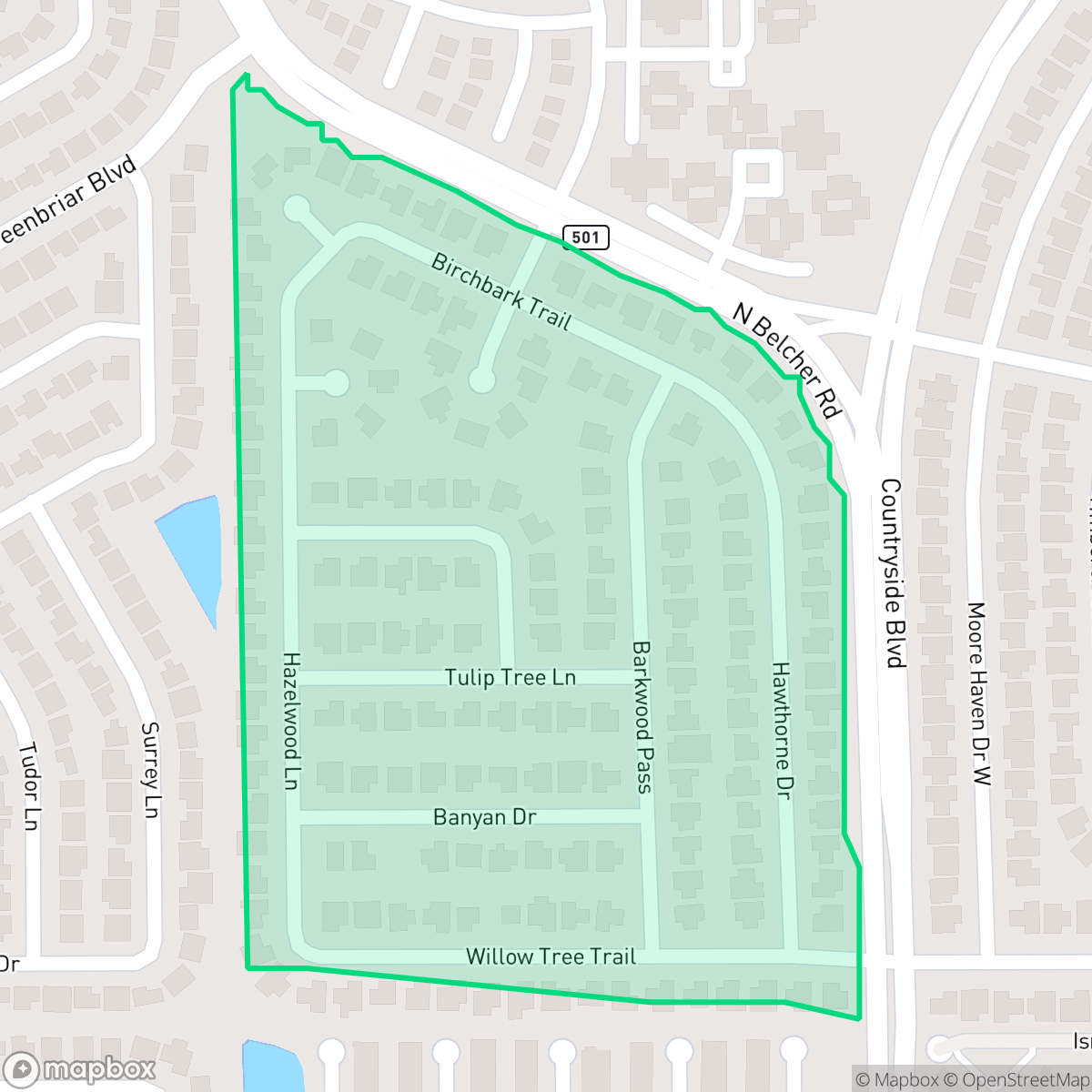 Map showing the location of Woodgate III Homeowners Association, Clearwater, FL