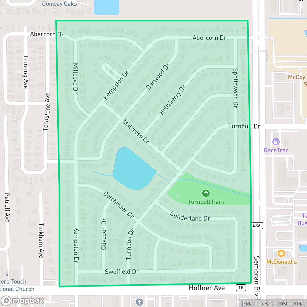 Map showing the location of Conway Acres, Conway, FL