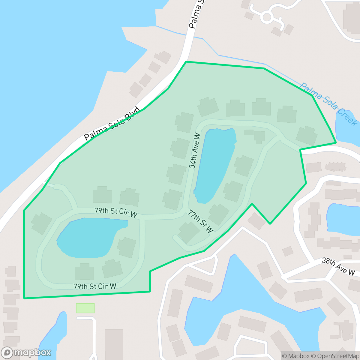 Map showing the location of Palma Sola Bay Club, Cortez, FL
