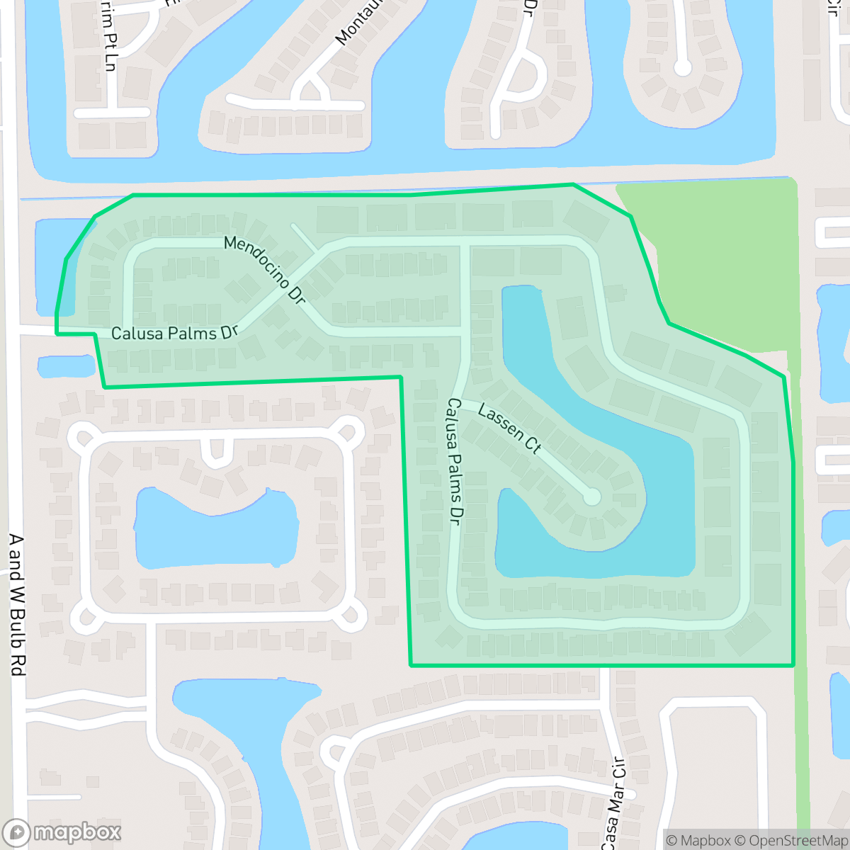 Map showing the location of Calusa Palms, Cypress Lake, FL
