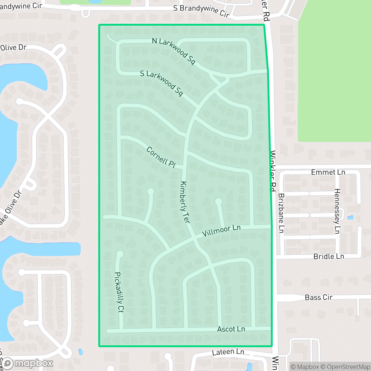 Map showing the location of Cypress Village - Coronado Moors, Cypress Lake, FL