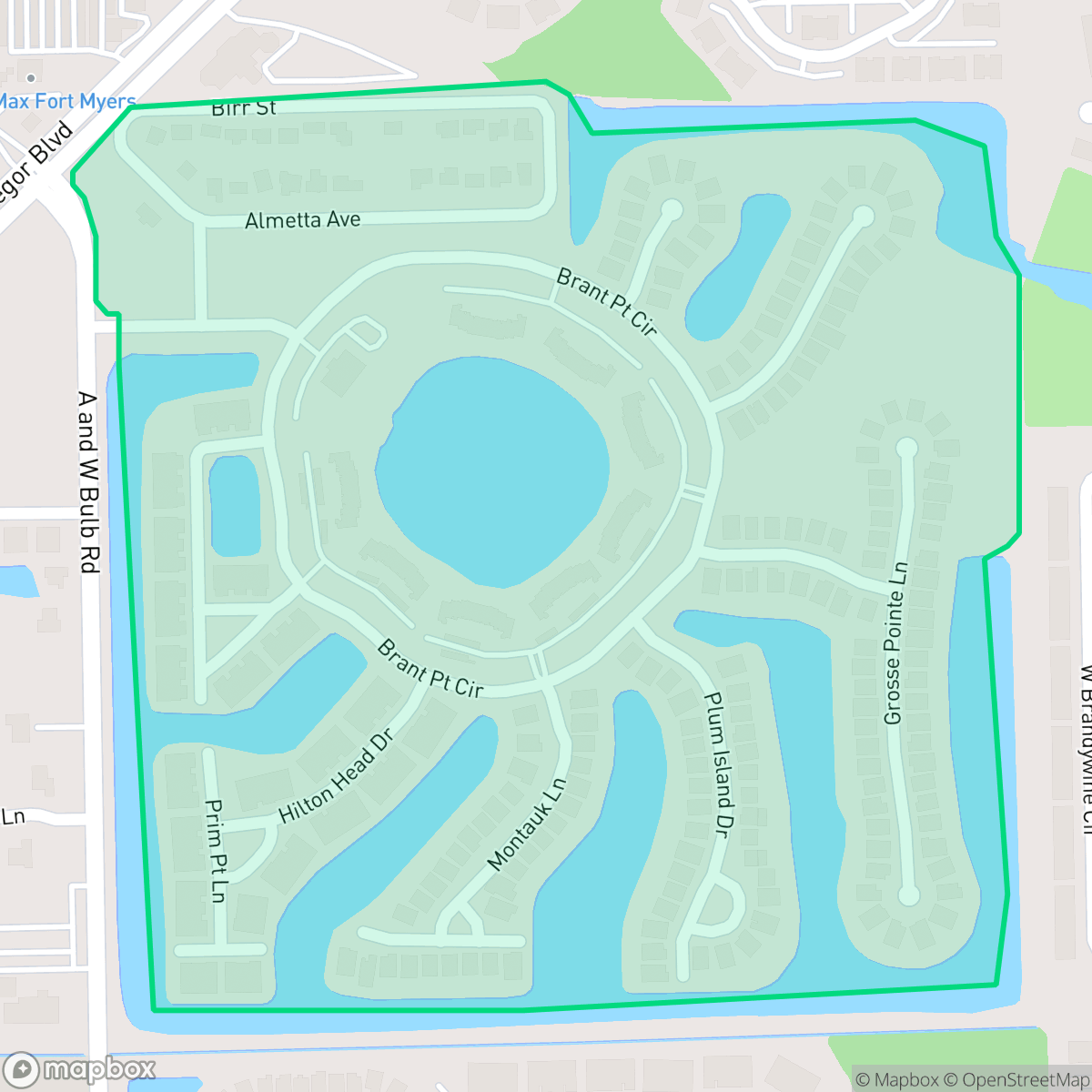 Map showing the location of Heritage Cove, Cypress Lake, FL