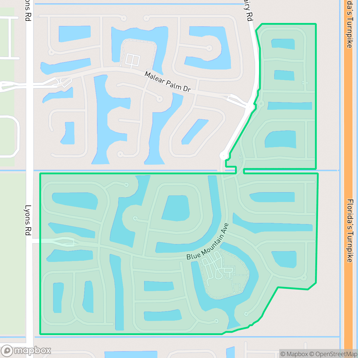 Map showing the location of Valencia Cove, Delray Beach, FL