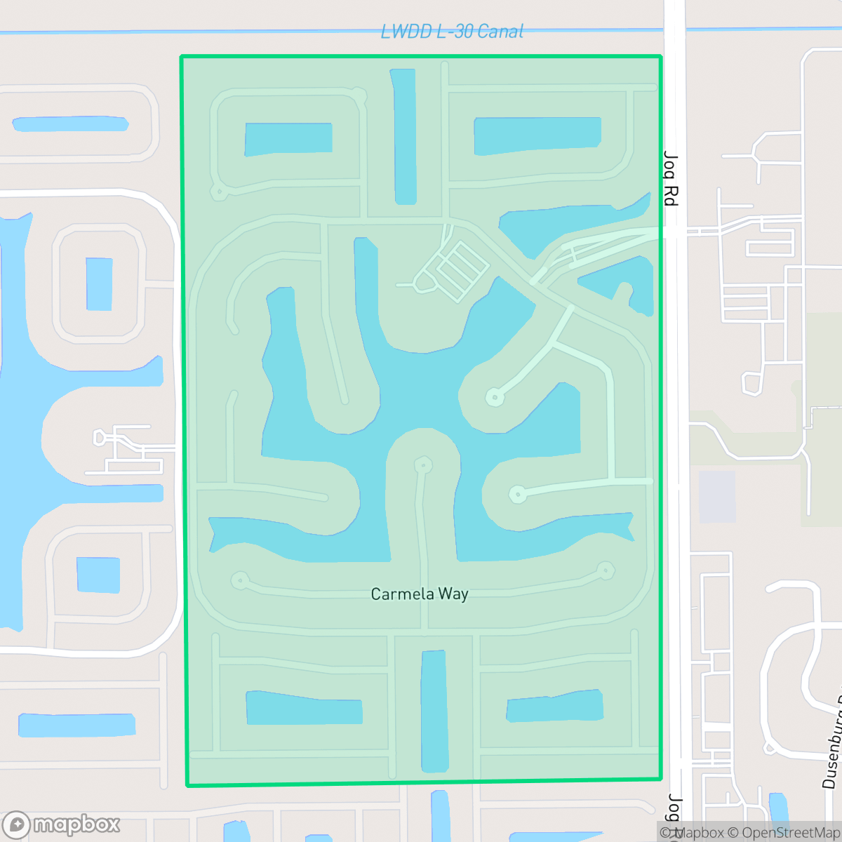 Map showing the location of Villa Borghese, Delray Beach, FL