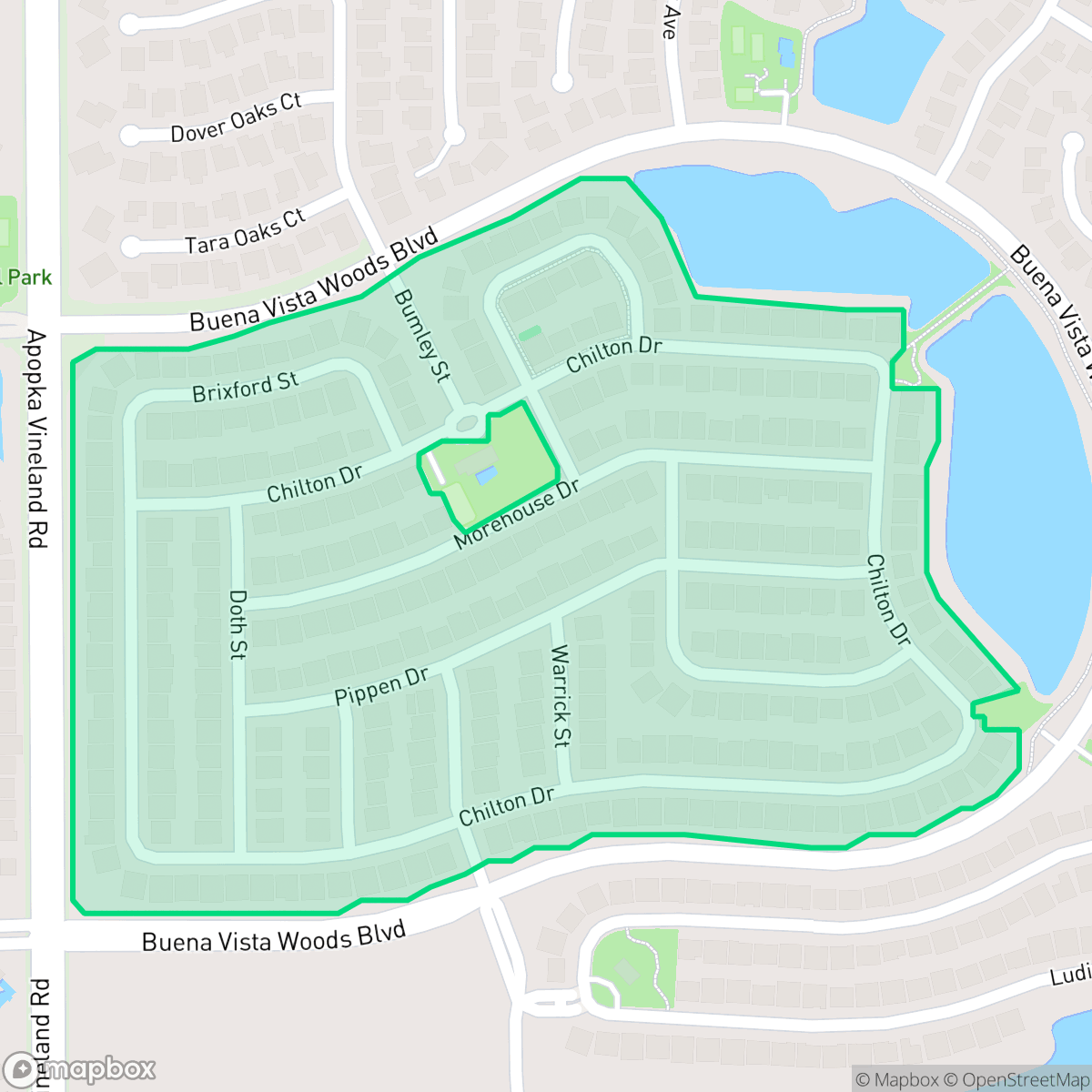 Map showing the location of Parkside, Doctor Phillips, FL