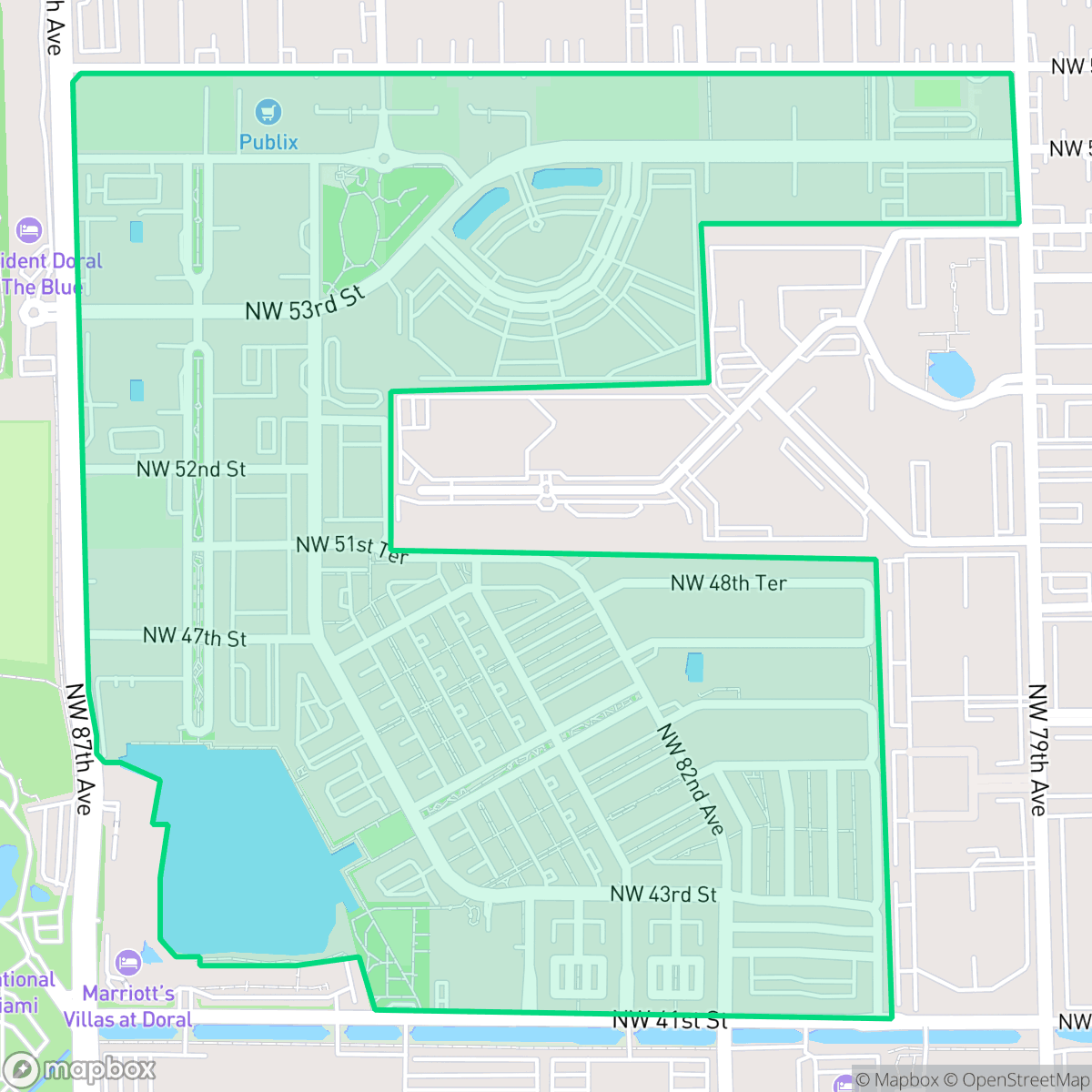 Map showing the location of Downtown Doral, Doral, FL