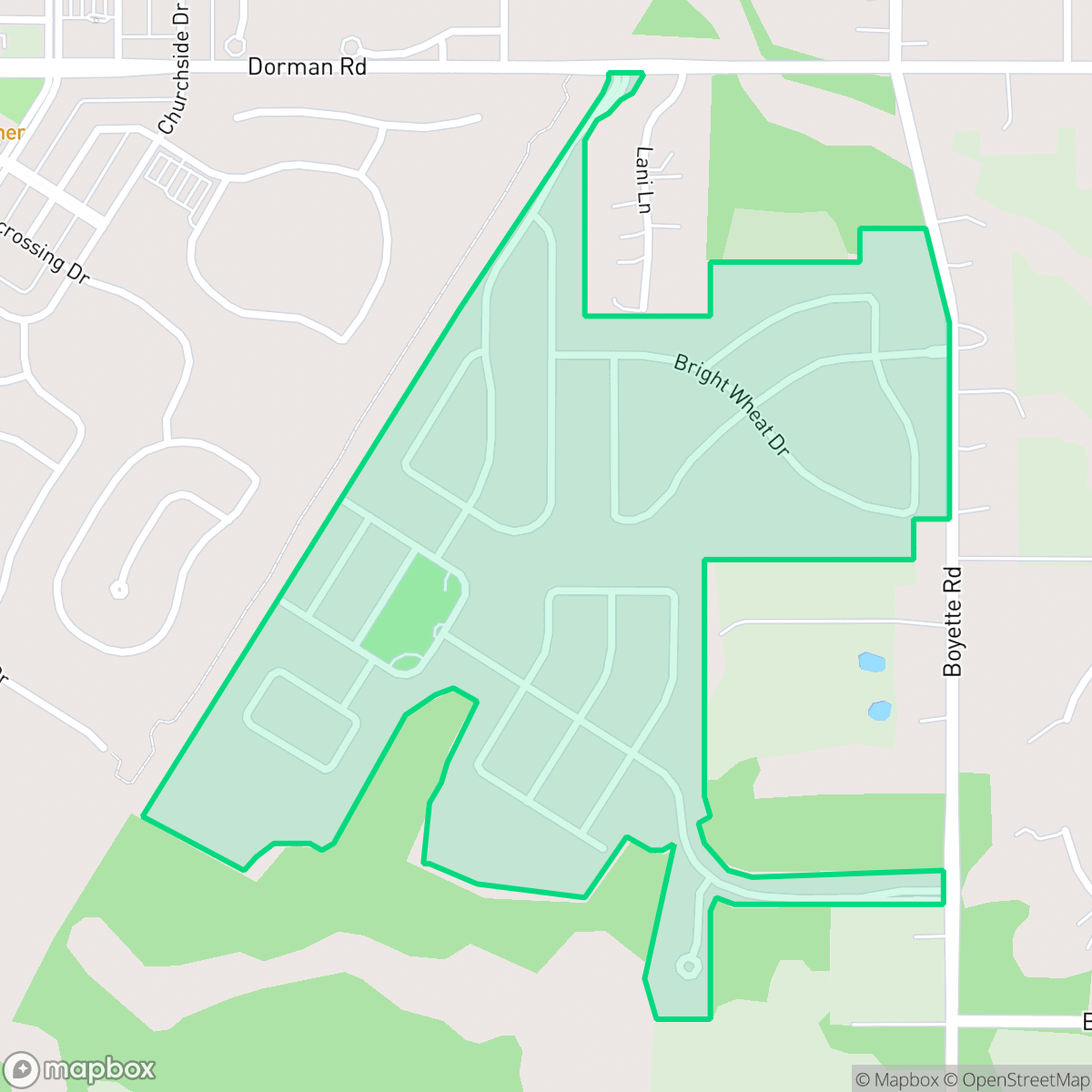 Map showing the location of Channing Park, Fish Hawk, FL