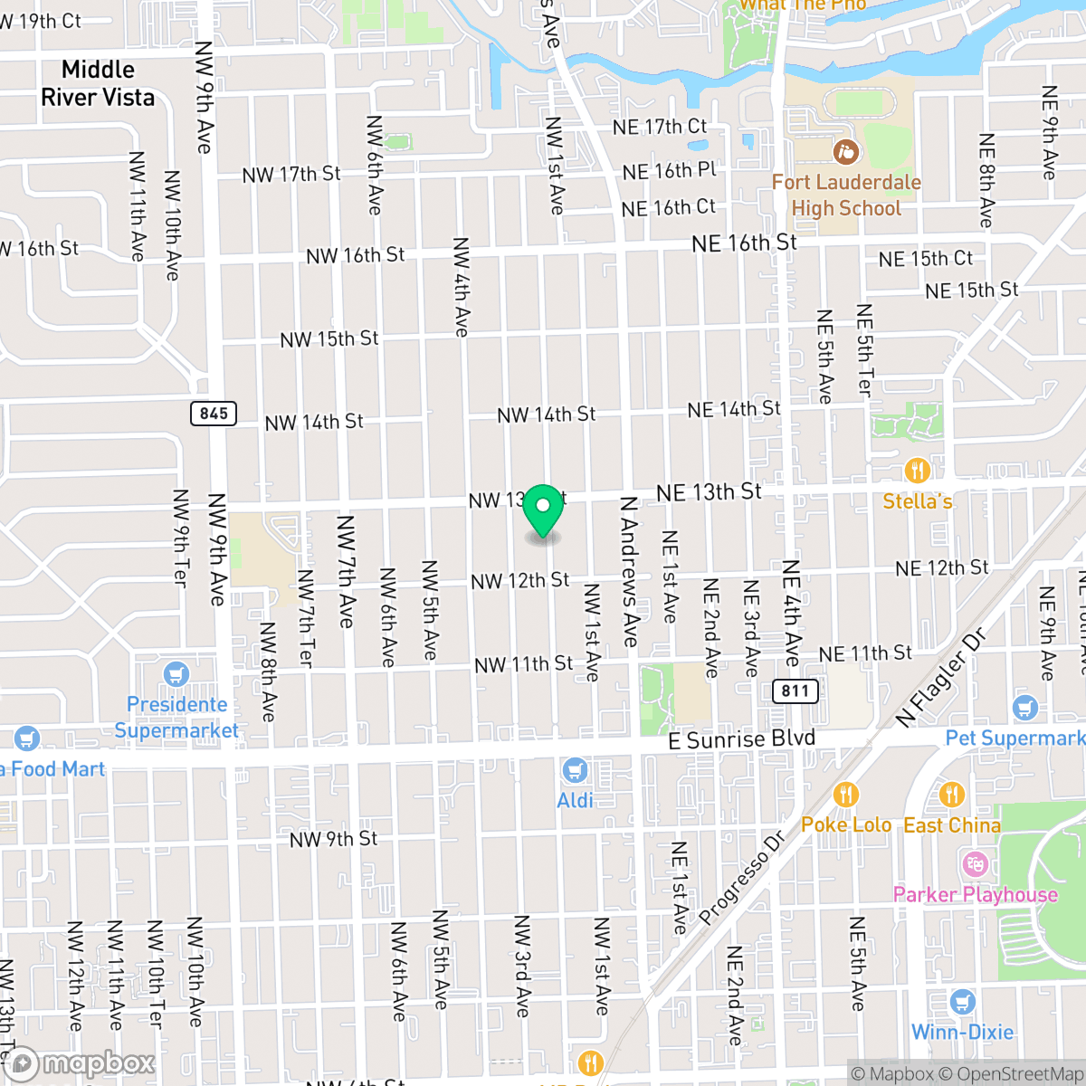 Map showing the location of Fort Lauderdale, FL — coverage area