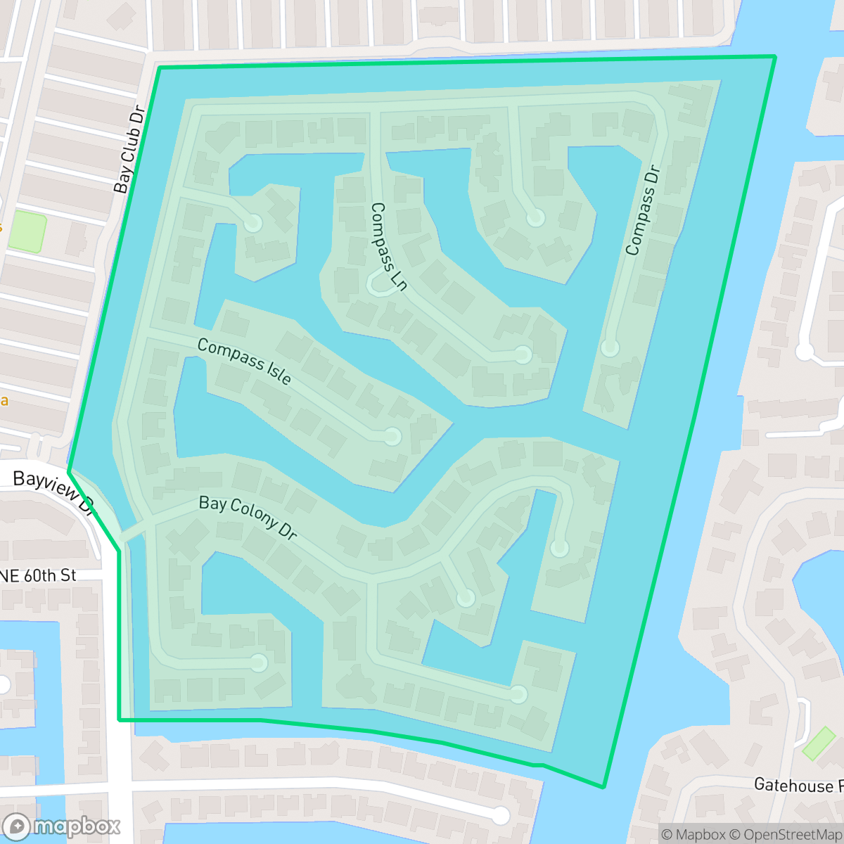 Map showing the location of Bay Colony, Fort Lauderdale, FL