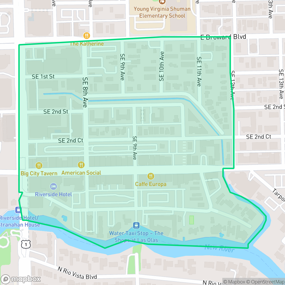Map showing the location of Beverly Heights, Fort Lauderdale, FL