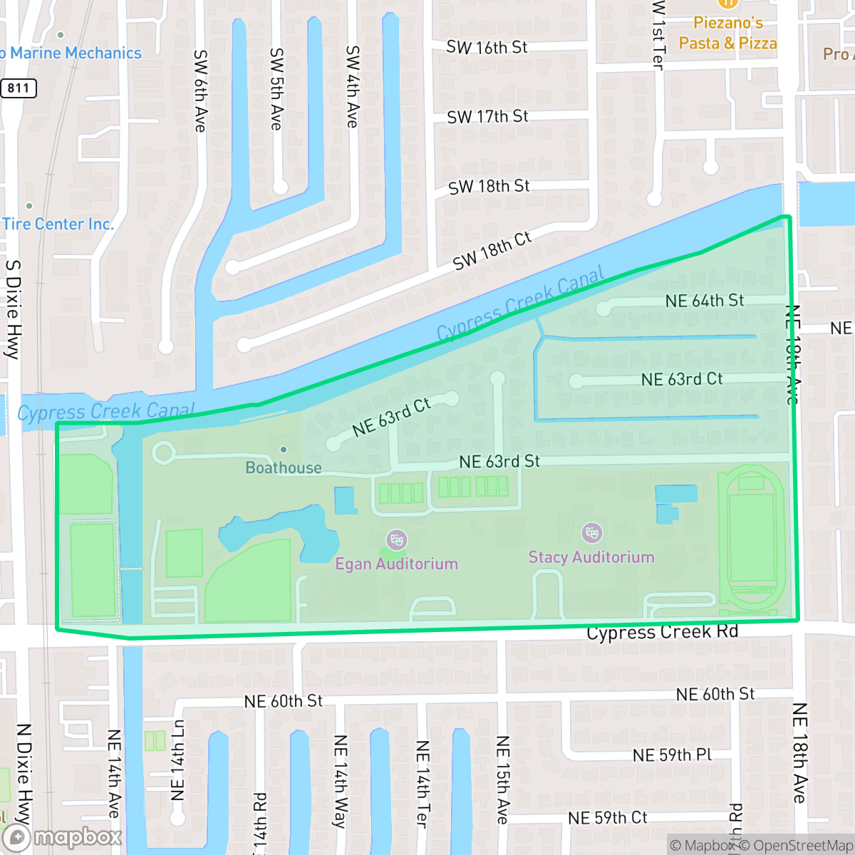 Map showing the location of Boulevard Park Isles, Fort Lauderdale, FL